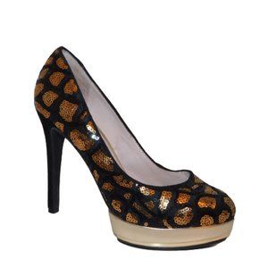 VINCE CAMUTO Sequined Leopard Pumps sz 5.5